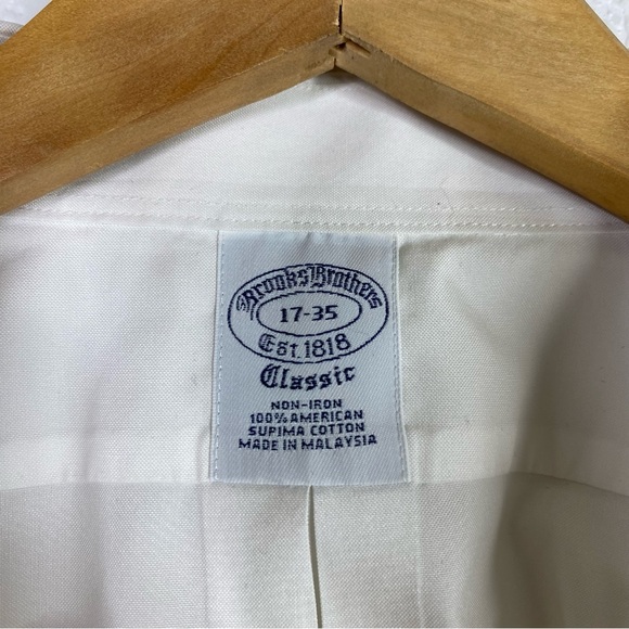 Brooks Brothers Classic White Supima Cotton Button Front Shirt - Picture 4 of 8